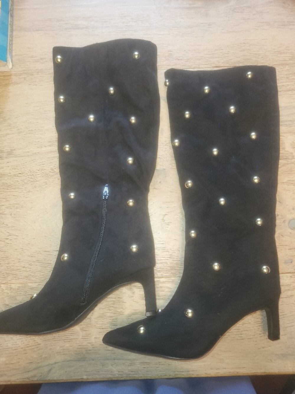 Women's suede black knee high boots 9.5